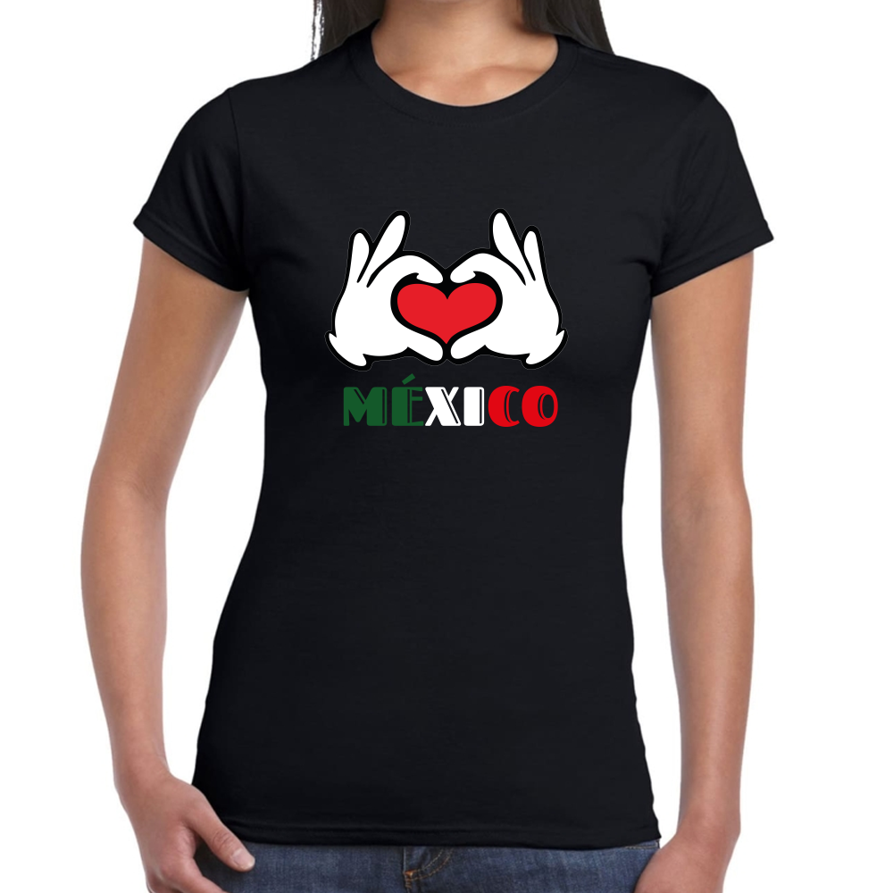 Playera Fiestas Patrias Amor México Algodón Premium #0001876 Imagen secundaria del producto