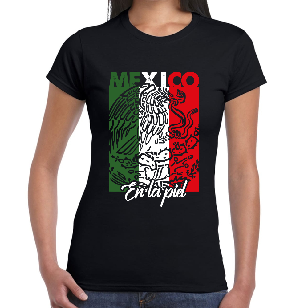 Playera Fiestas Patrias México en la Piel Algodón Premium #0001885