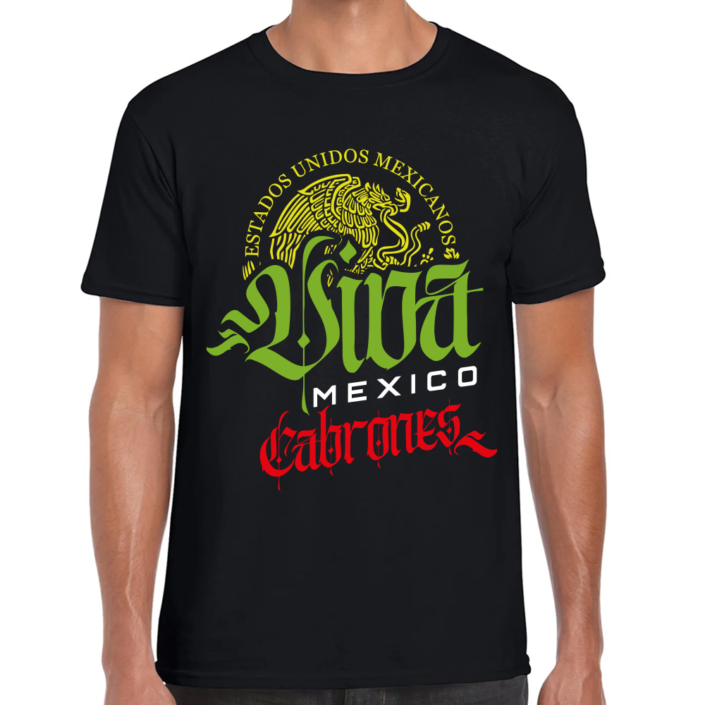 Playera Fiestas Patrias Viva México Cabrones Algodón Premium #0001886 Imagen principal del producto