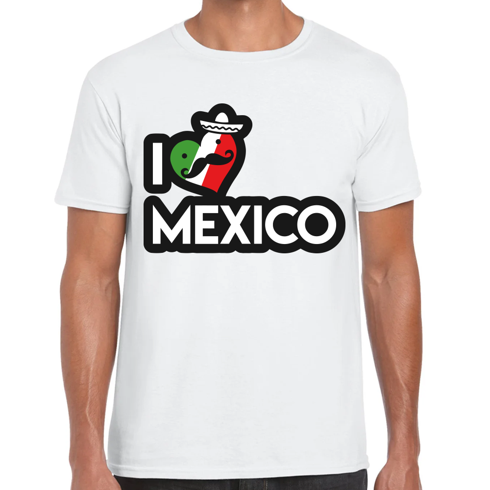 Playera Fiestas Patrias I Love México Algodón Premium #0001890