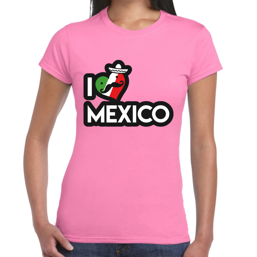 Playera Fiestas Patrias I Love México Algodón Premium #0001890