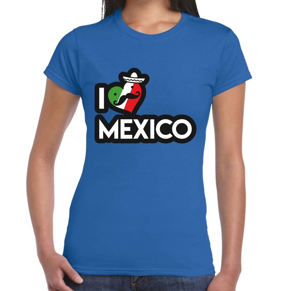 Playera Fiestas Patrias I Love México Algodón Premium #0001890
