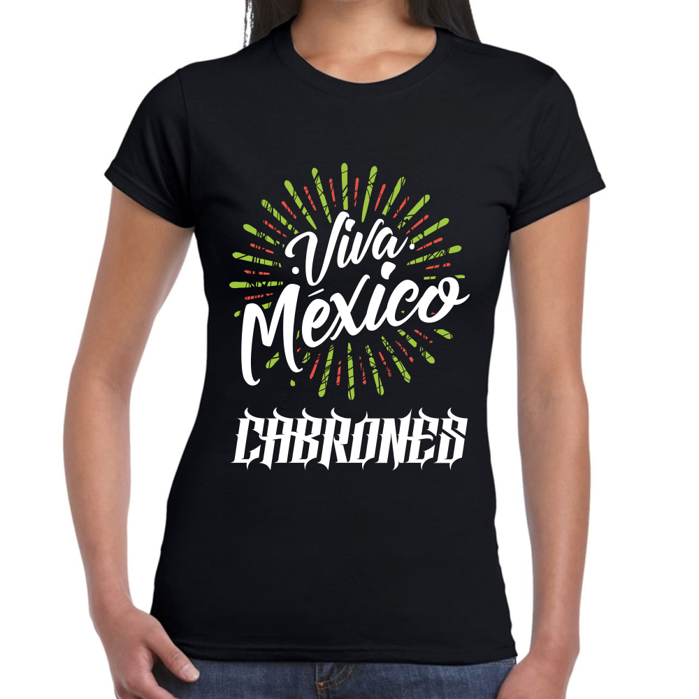 Playera Fiestas Patrias Viva México Cabrones Algodón Premium #0001892
