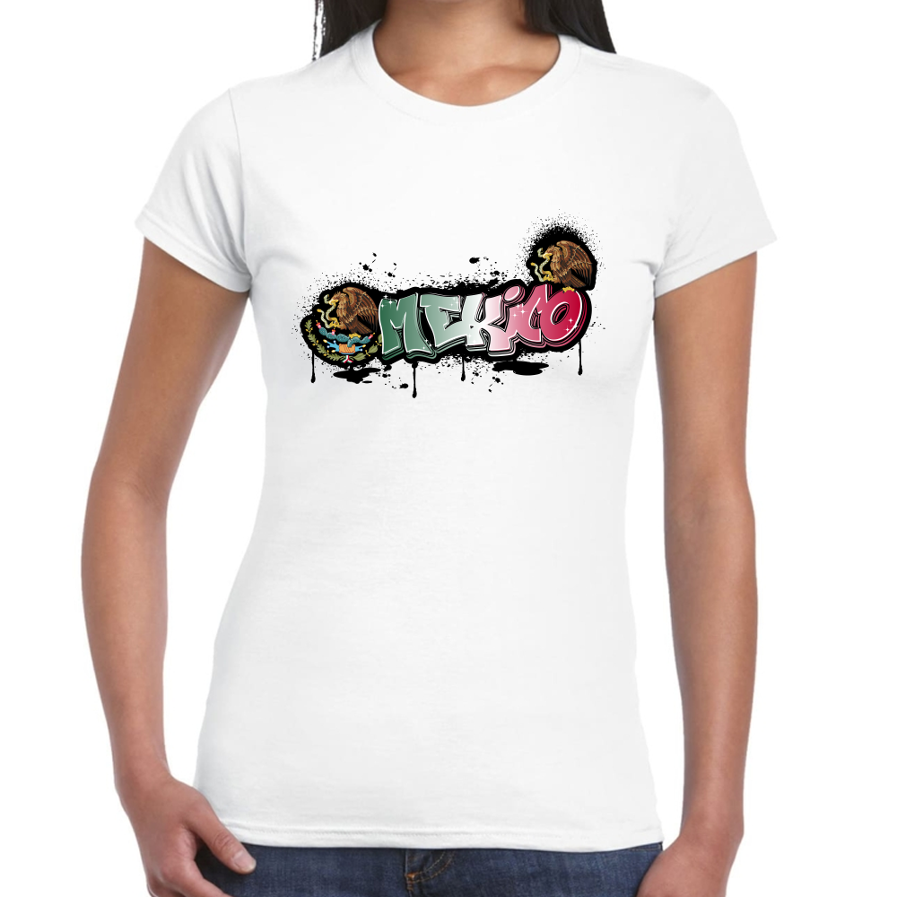 Playera Fiestas Patrias México Grafiti Algodón #0001903