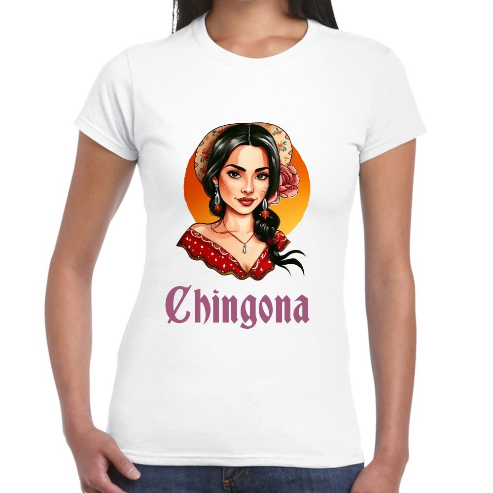 Playera Fiestas Patrias Mexicana Chingona Algodón Premium #0001916