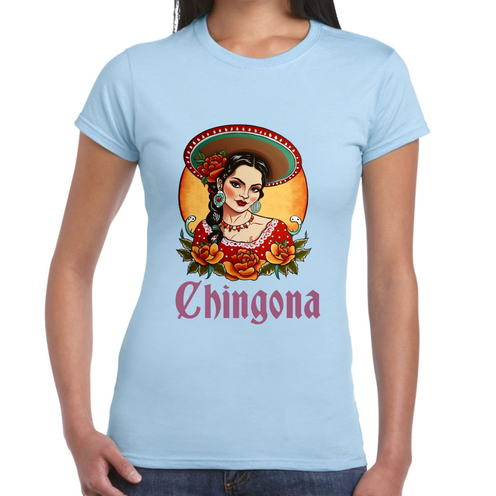 Playera Fiestas Patrias Mexicana Chingona Algodón Premium #0001917