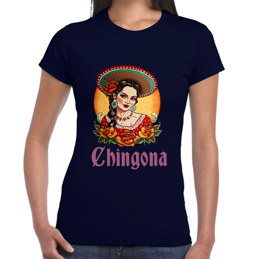 Playera Fiestas Patrias Mexicana Chingona Algodón Premium #0001917