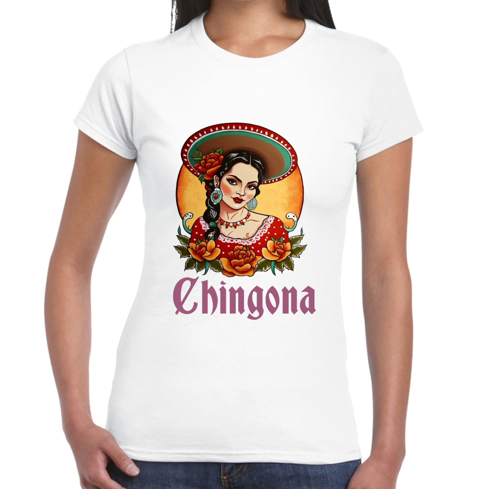 Playera Fiestas Patrias Mexicana Chingona Algodón Premium #0001917