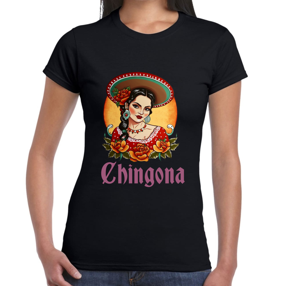 Playera Fiestas Patrias Mexicana Chingona Algodón Premium #0001917