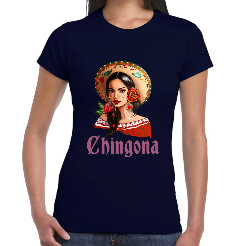 Playera Fiestas Patrias Mexicana Chingona Algodón Premium #0001918 Imagen secundaria del producto