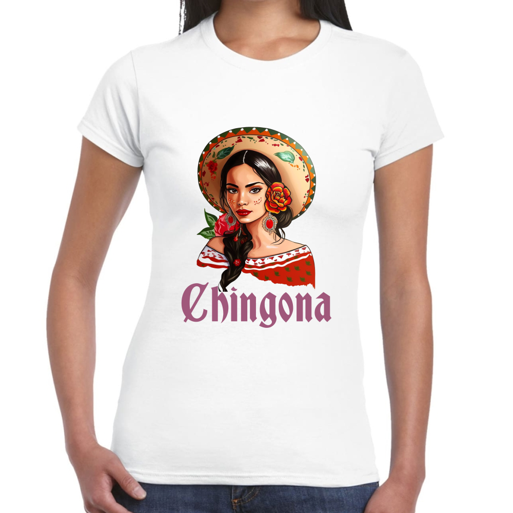 Playera Fiestas Patrias Mexicana Chingona Algodón Premium #0001918
