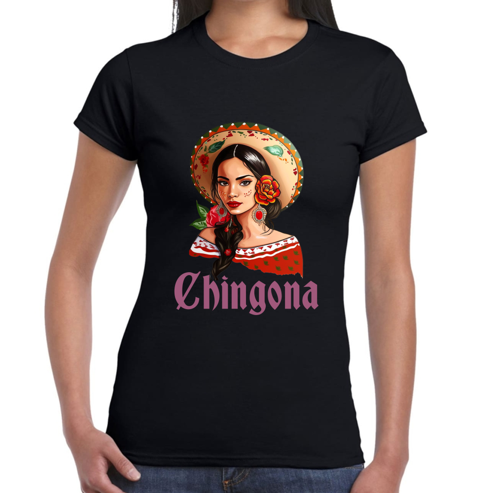 Playera Fiestas Patrias Mexicana Chingona Algodón Premium #0001918