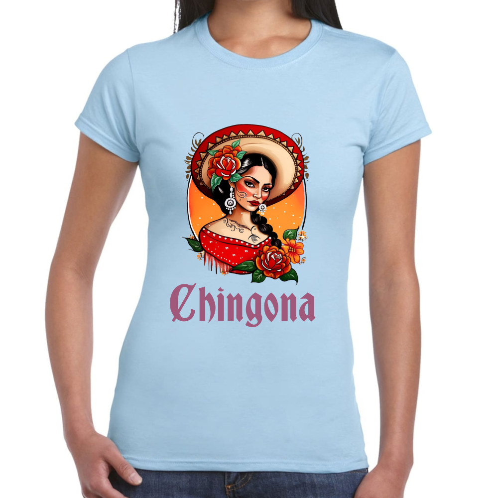 Playera Fiestas Patrias Mexicana Chingona Algodón Premium #0001920
