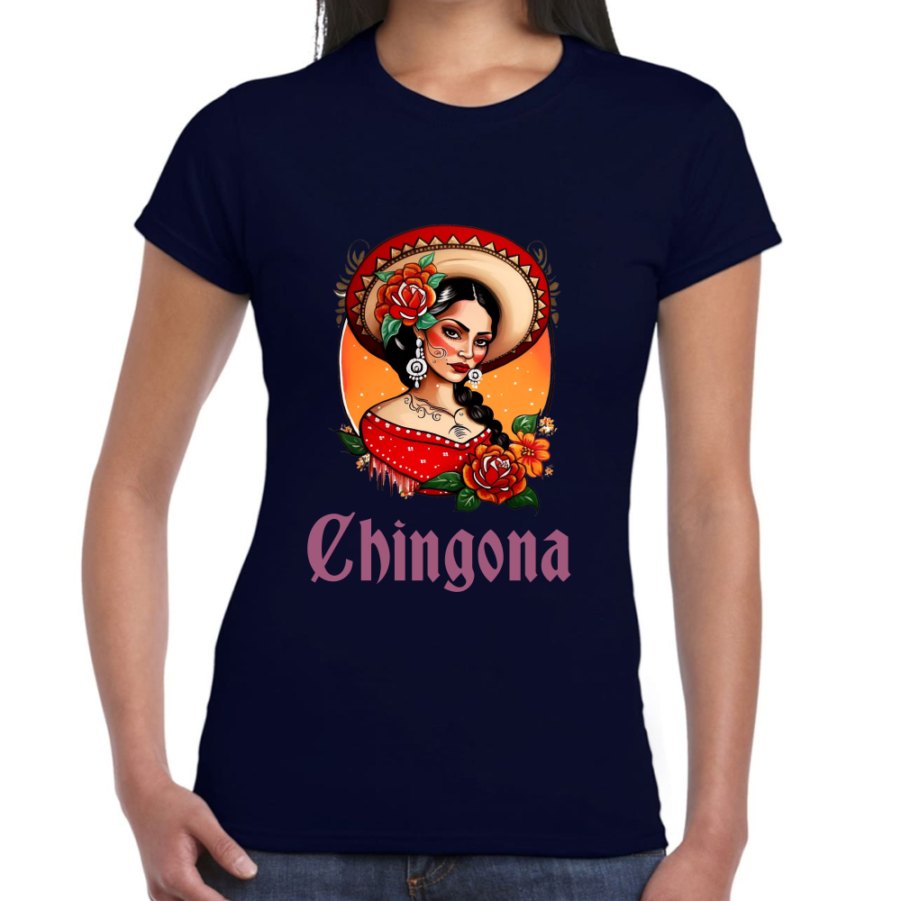 Playera Fiestas Patrias Mexicana Chingona Algodón Premium #0001920