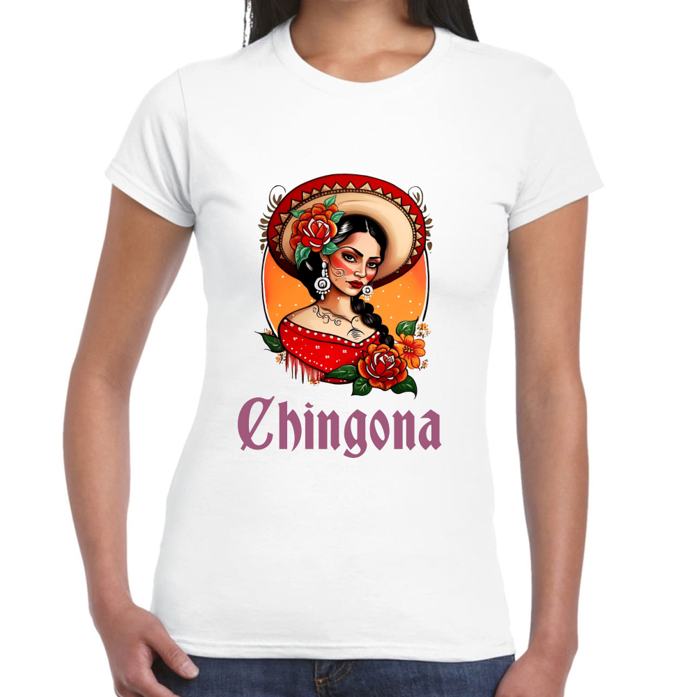 Playera Fiestas Patrias Mexicana Chingona Algodón Premium #0001920 Imagen principal del producto