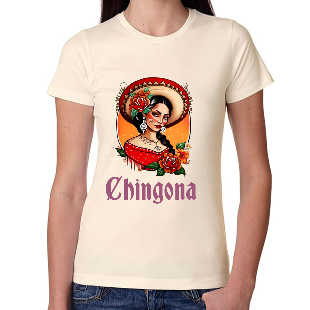 Playera Fiestas Patrias Mexicana Chingona Algodón Premium #0001920