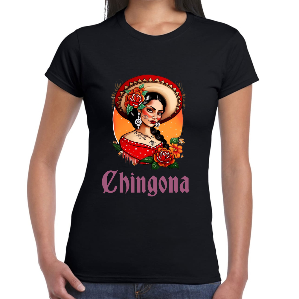 Playera Fiestas Patrias Mexicana Chingona Algodón Premium #0001920