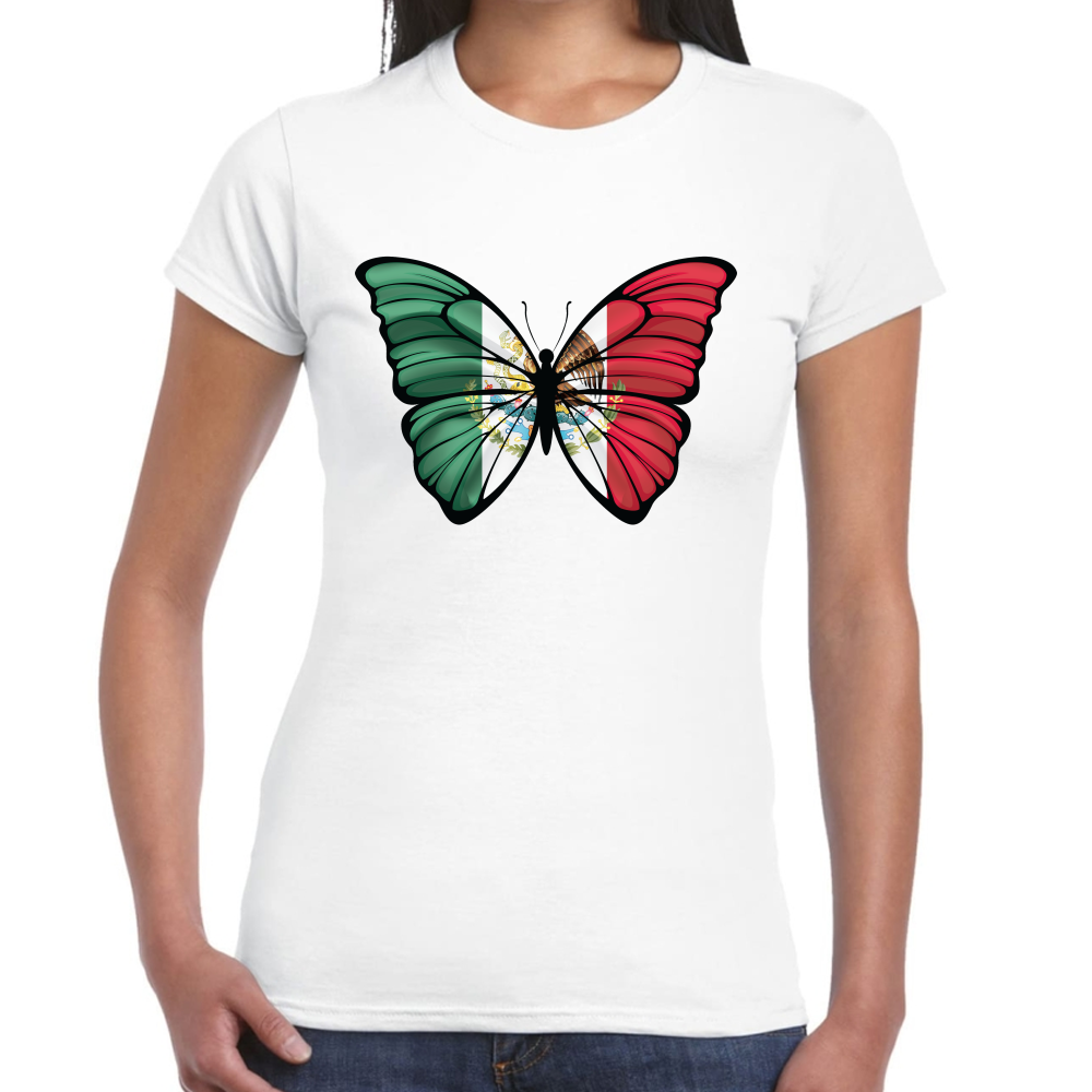 Playera Fiestas Patrias Mariposas de México Algodón #0001922 Imagen secundaria del producto