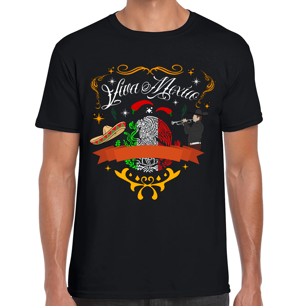 Playera Fiestas Patrias Viva México Mariachi #0001927
