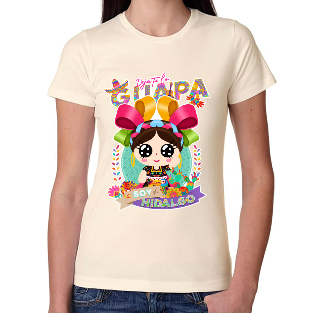 Playera Fiestas Patrias México Estado de Hidalgo Algodón Premium #0001943 Imagen secundaria del producto