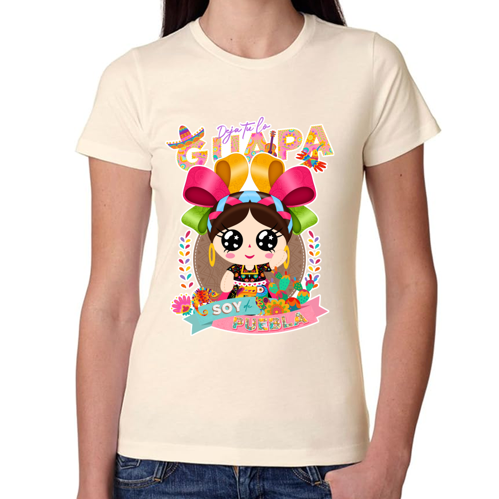 Playera Fiestas Patrias México Estado de Puebla #0001950