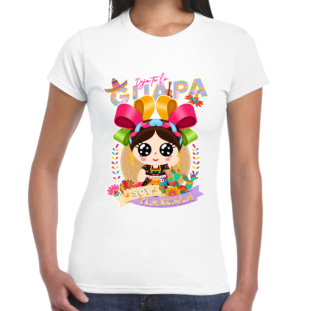 Playera Fiestas Patrias Tlaxcala Algodón Premium #0001958