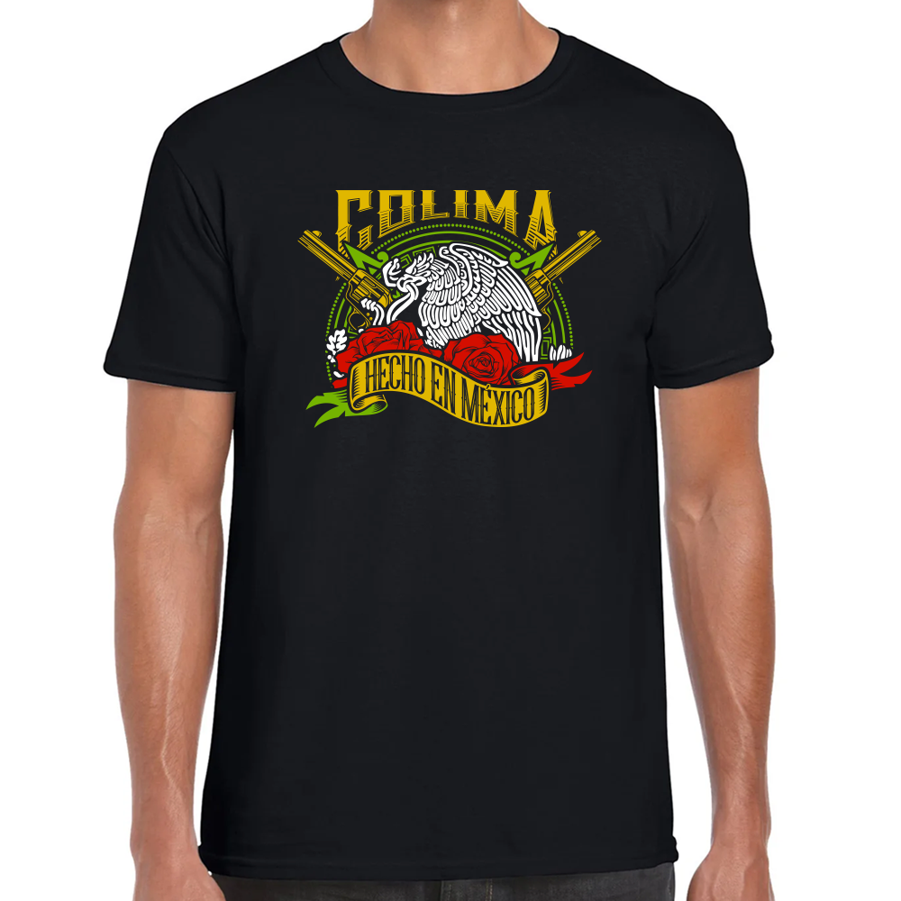Playera Fiestas Patrias Hecho en México Edo Colima Algodón Premium #0001970