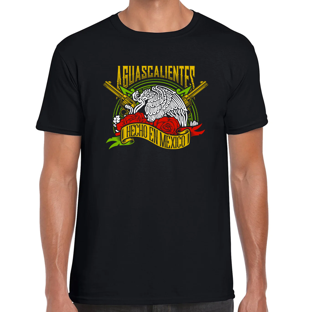Playera Fiestas Patrias Hecho en México Edo Aguascaliente Algodón Premium #0001978 Imagen principal del producto