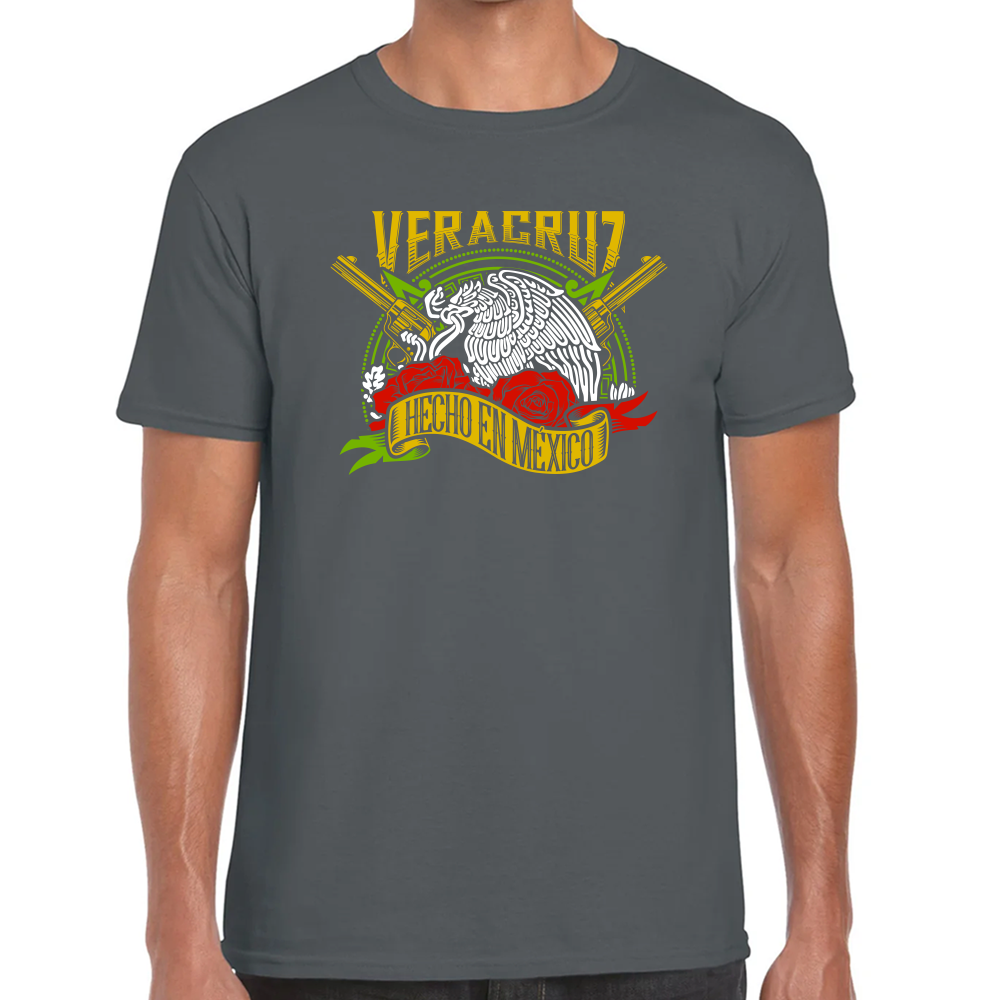 Playera Fiestas Patrias Hecho en México Edo Veracruz Algodón Premium #0001981