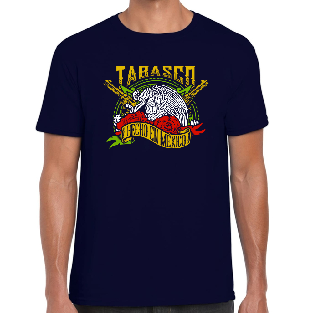 Playera Fiestas Patrias Hecho en México Edo Tabasco Algodón Premium #0001984