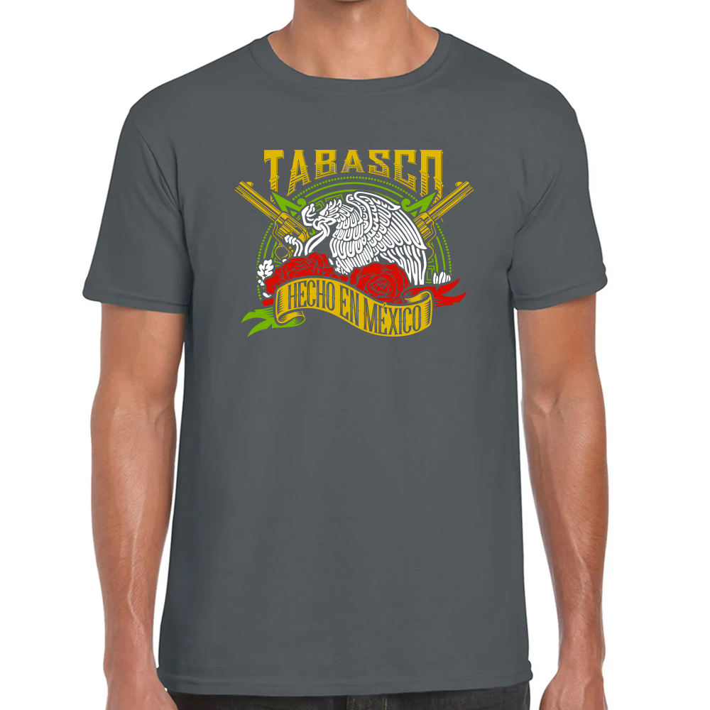 Playera Fiestas Patrias Hecho en México Edo Tabasco Algodón Premium #0001984