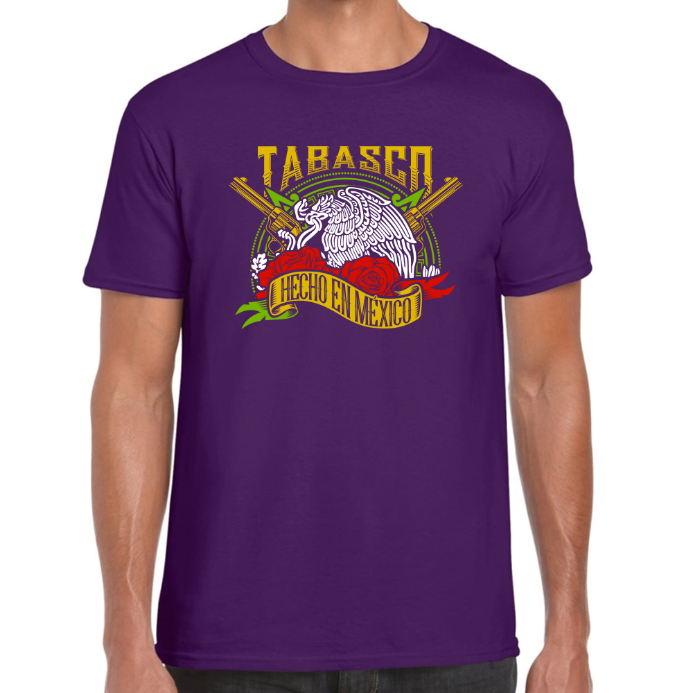 Playera Fiestas Patrias Hecho en México Edo Tabasco Algodón Premium #0001984