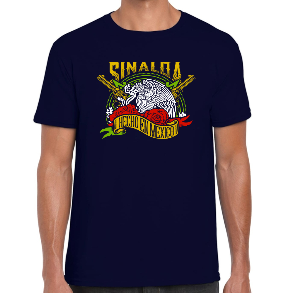 Playera Fiestas Patrias Hecho en México Edo Sinaloa Algodón Premium #0001986
