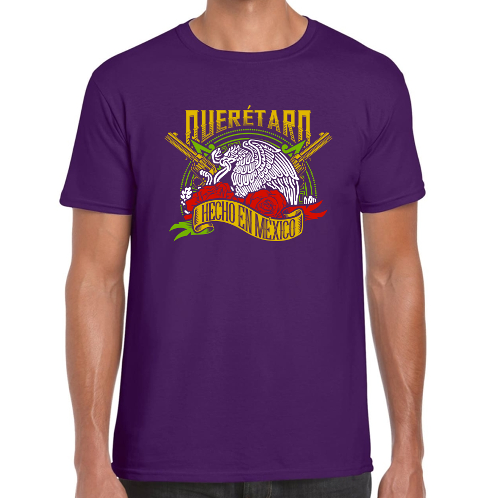 Playera Fiestas Patrias Hecho en México Edo Querétaro Algodón Premium #0001989