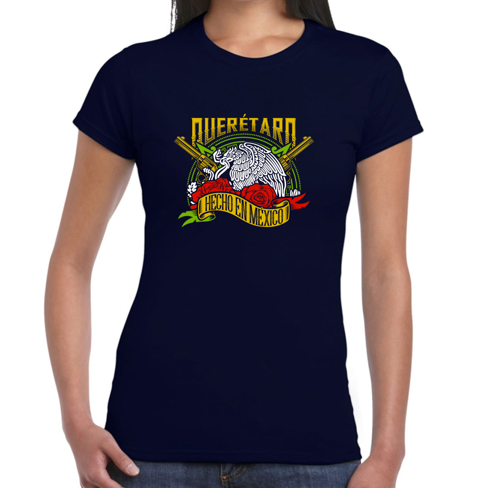 Playera Fiestas Patrias Hecho en México Edo Querétaro Algodón Premium #0001989