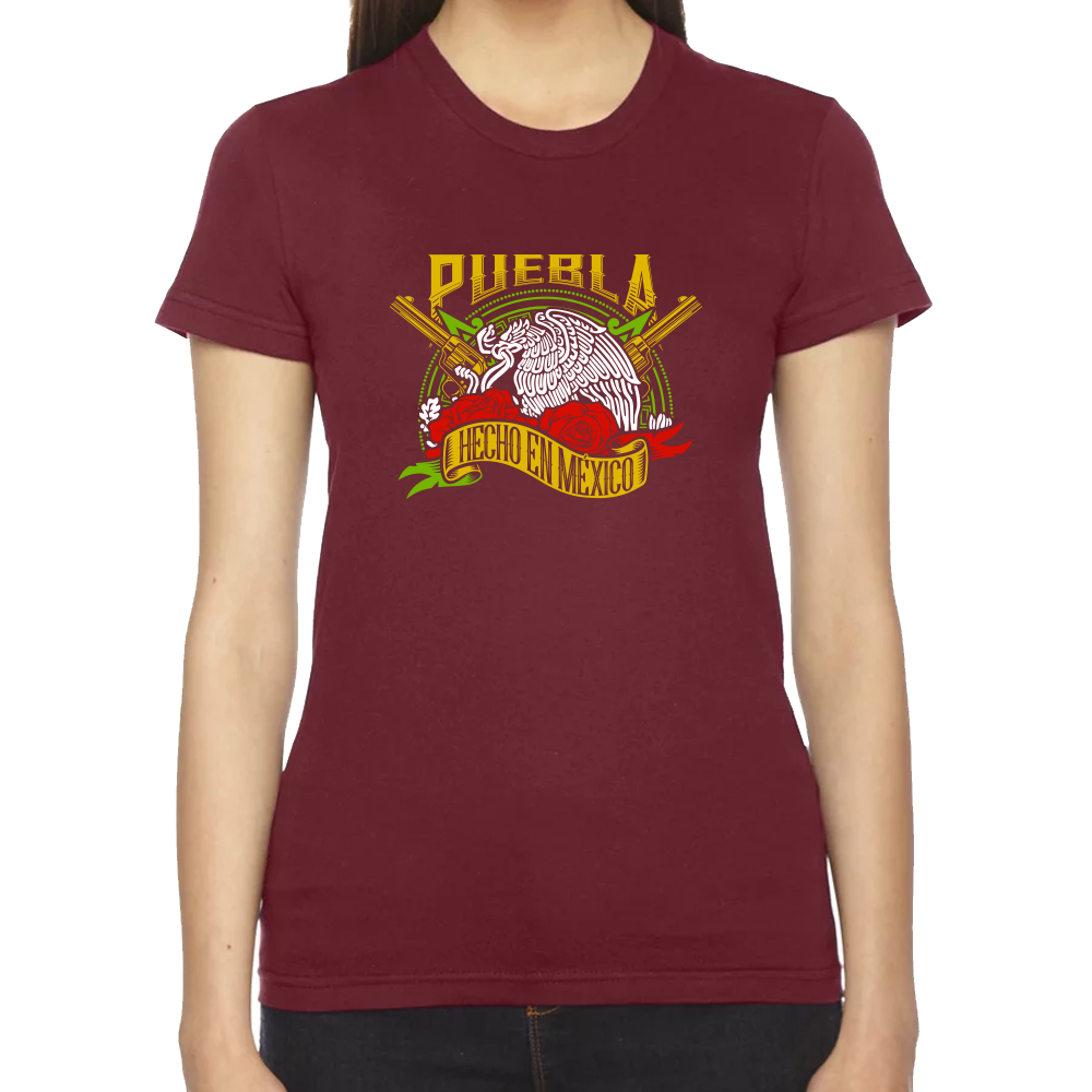 Playera Fiestas Patrias Hecho en México Edo Puebla Algodón Premium #0001990