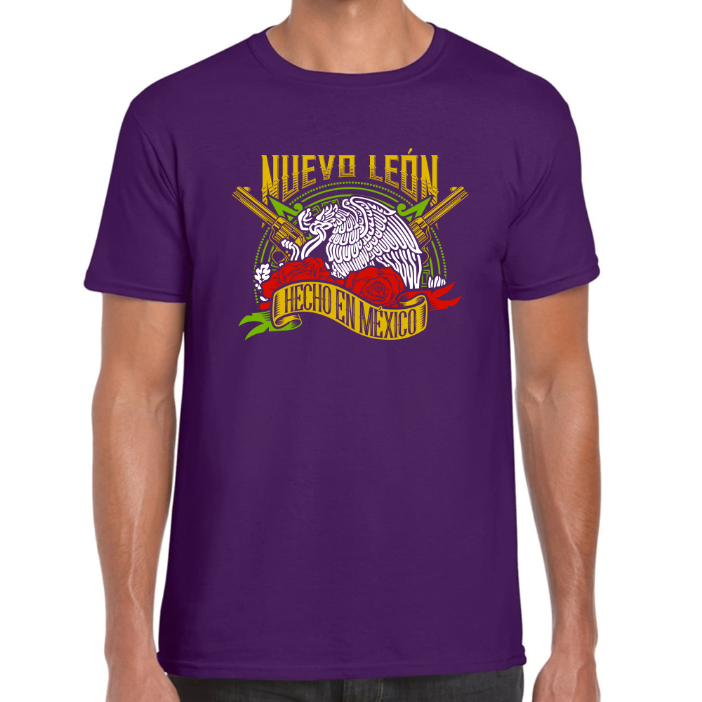 Playera Fiestas Patrias Hecho en Mexico Edo. Nuevo León Algodón Premium #0001992