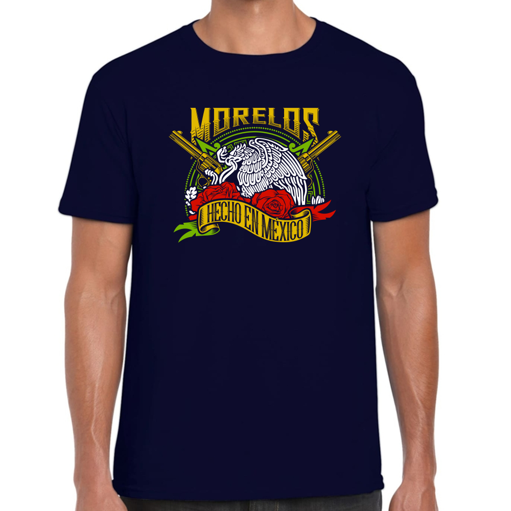 Playera Fiestas Patrias Hecho en Mexico Edo. Morelos Algodón Premium #0001994