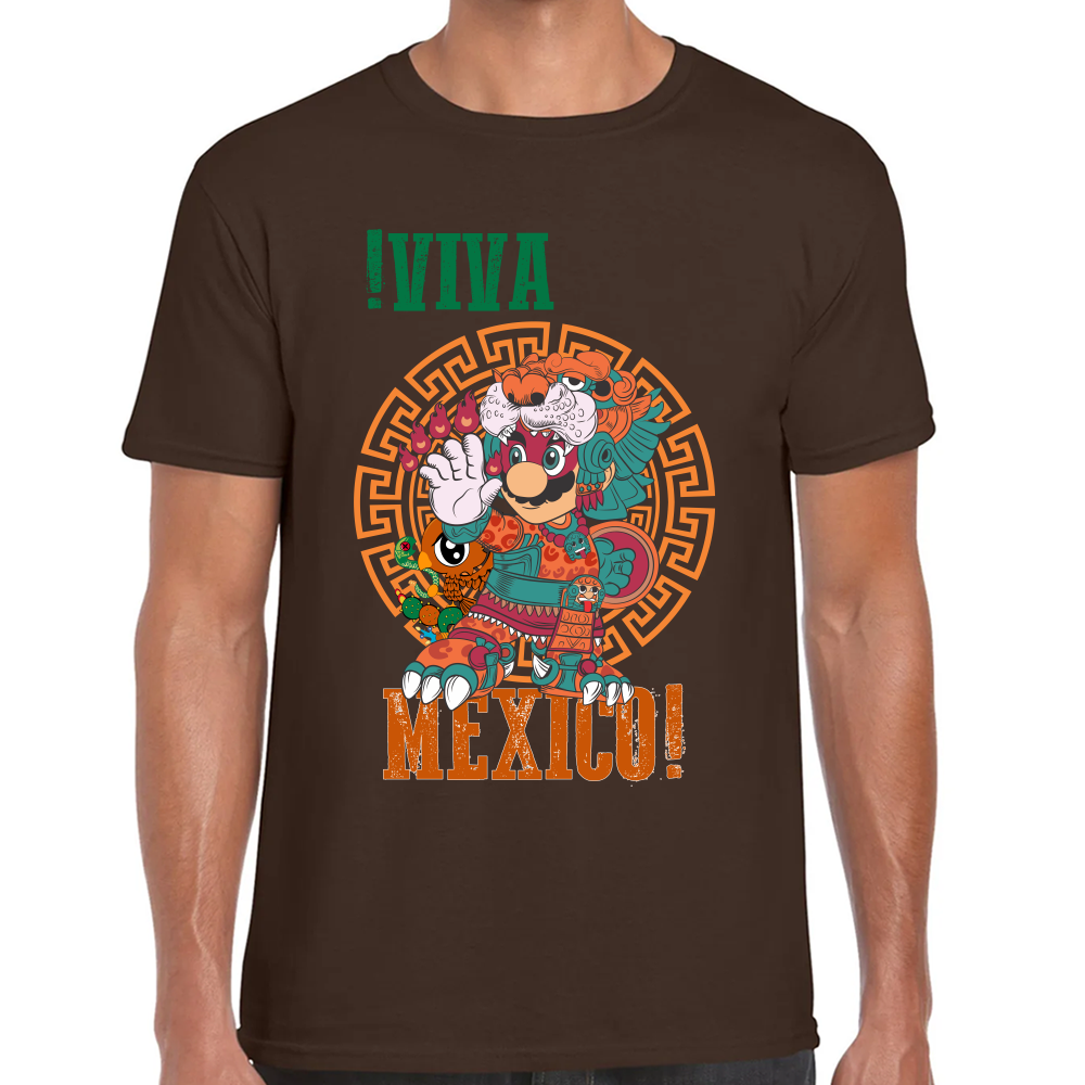 Playera Fiestas Patrias Viva México Mario Algodón Premium #0001995