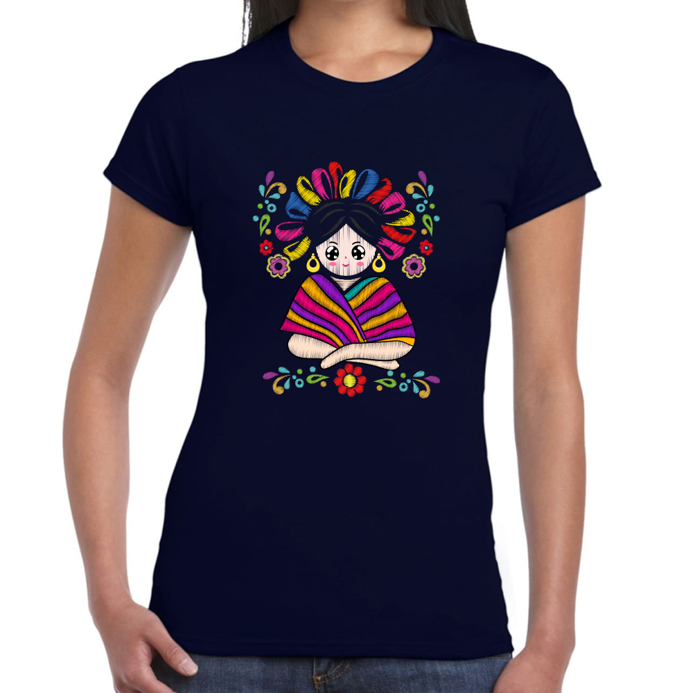Playera Fiestas Patrias Viva México Muñeca Algodón Premium #0001996