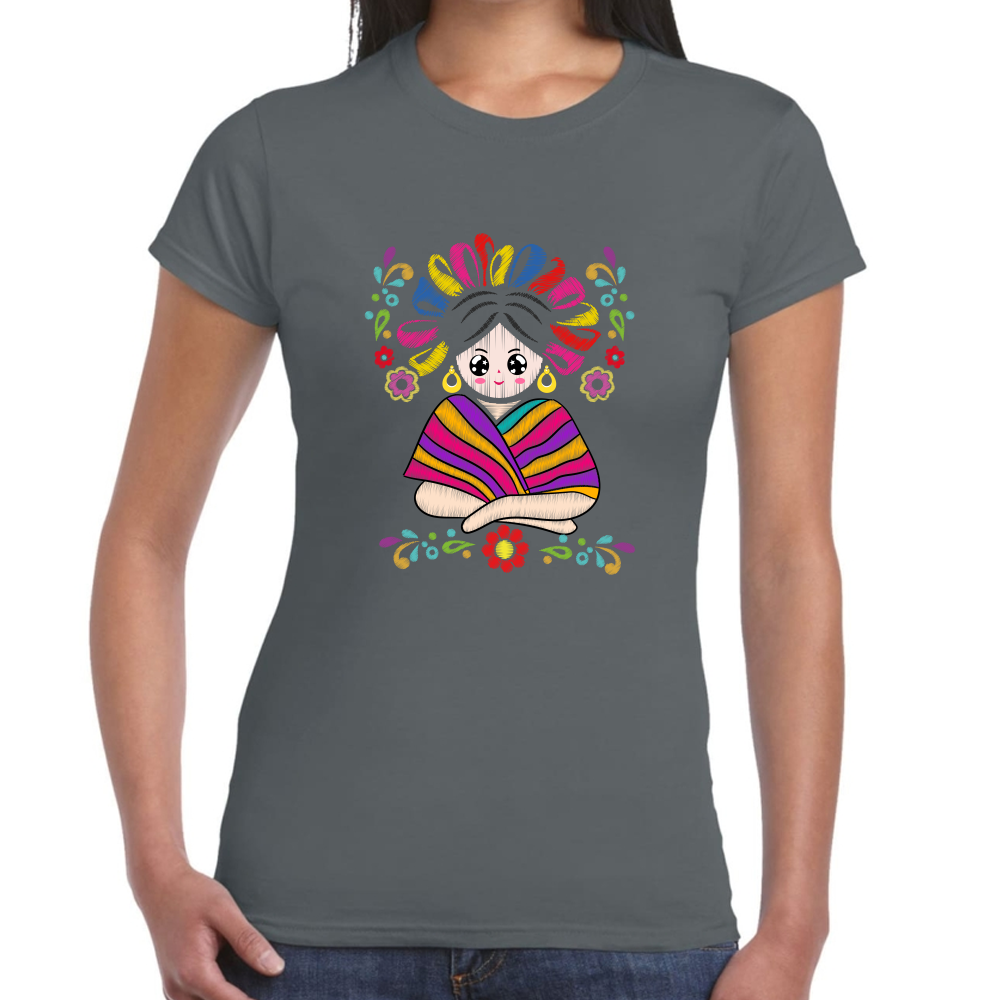 Playera Fiestas Patrias Viva México Muñeca Algodón Premium #0001996