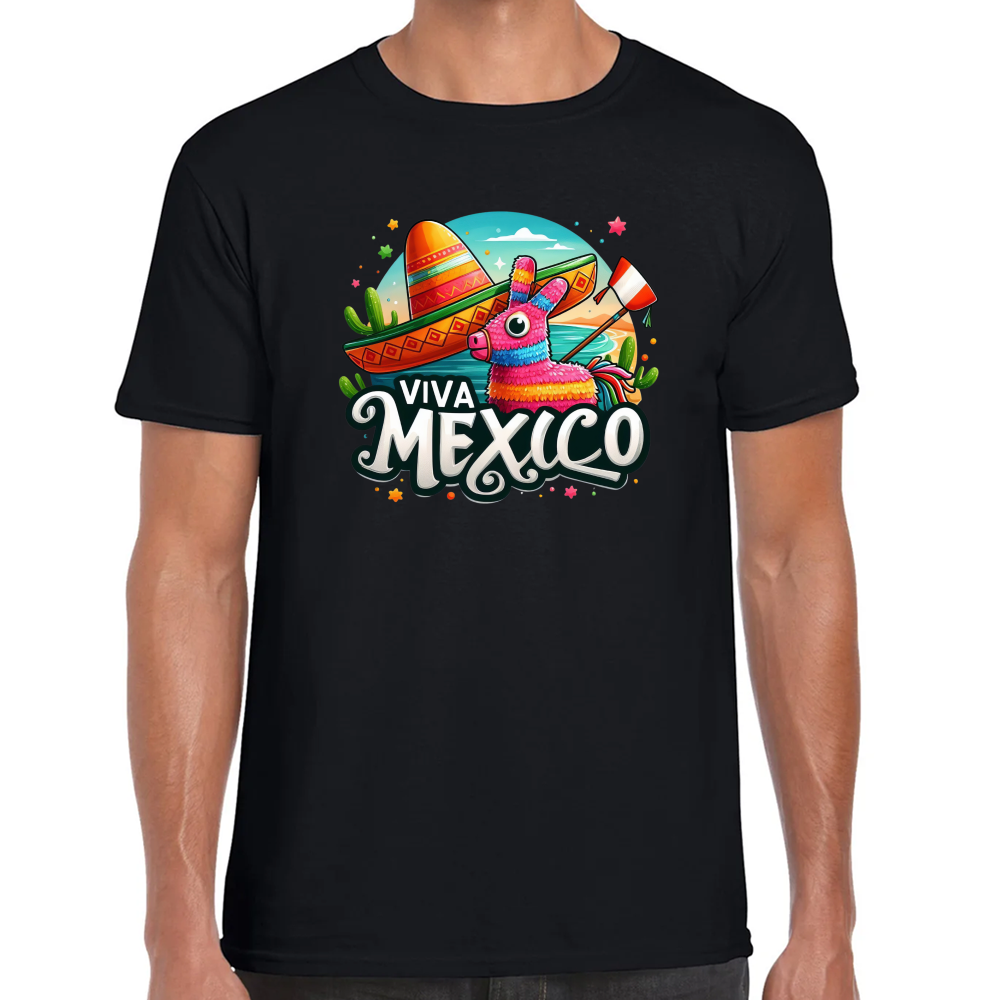 Playera Fiestas Patrias Viva México Piñata Algodón Premium #0001998