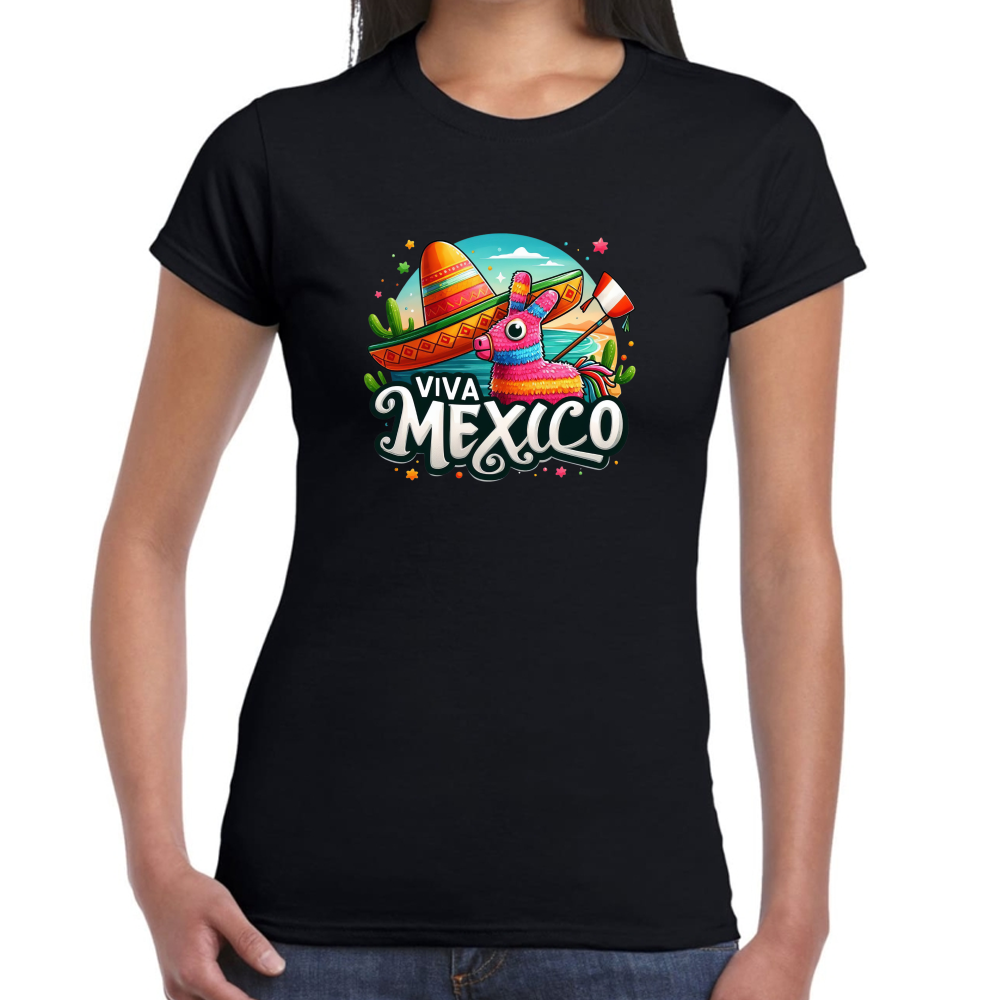 Playera Fiestas Patrias Viva México Piñata Algodón Premium #0001998