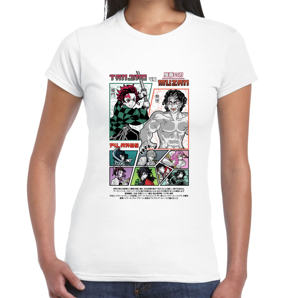 Playera Pilares vs Muzan Demon Slayer #0002004
