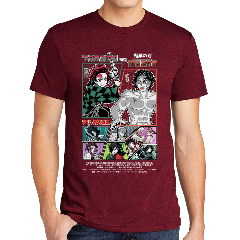 Playera Pilares vs Muzan Demon Slayer #0002004