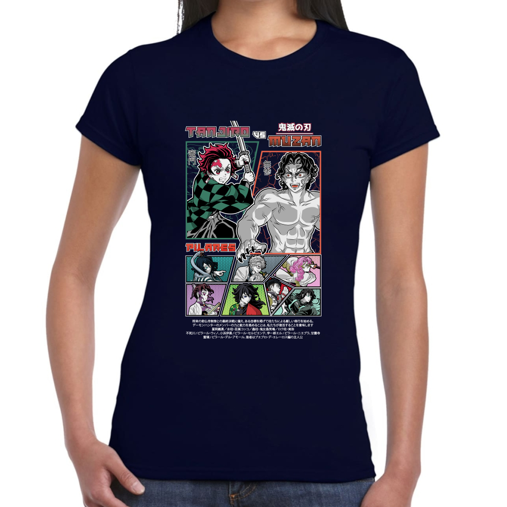 Playera Pilares vs Muzan Demon Slayer #0002004