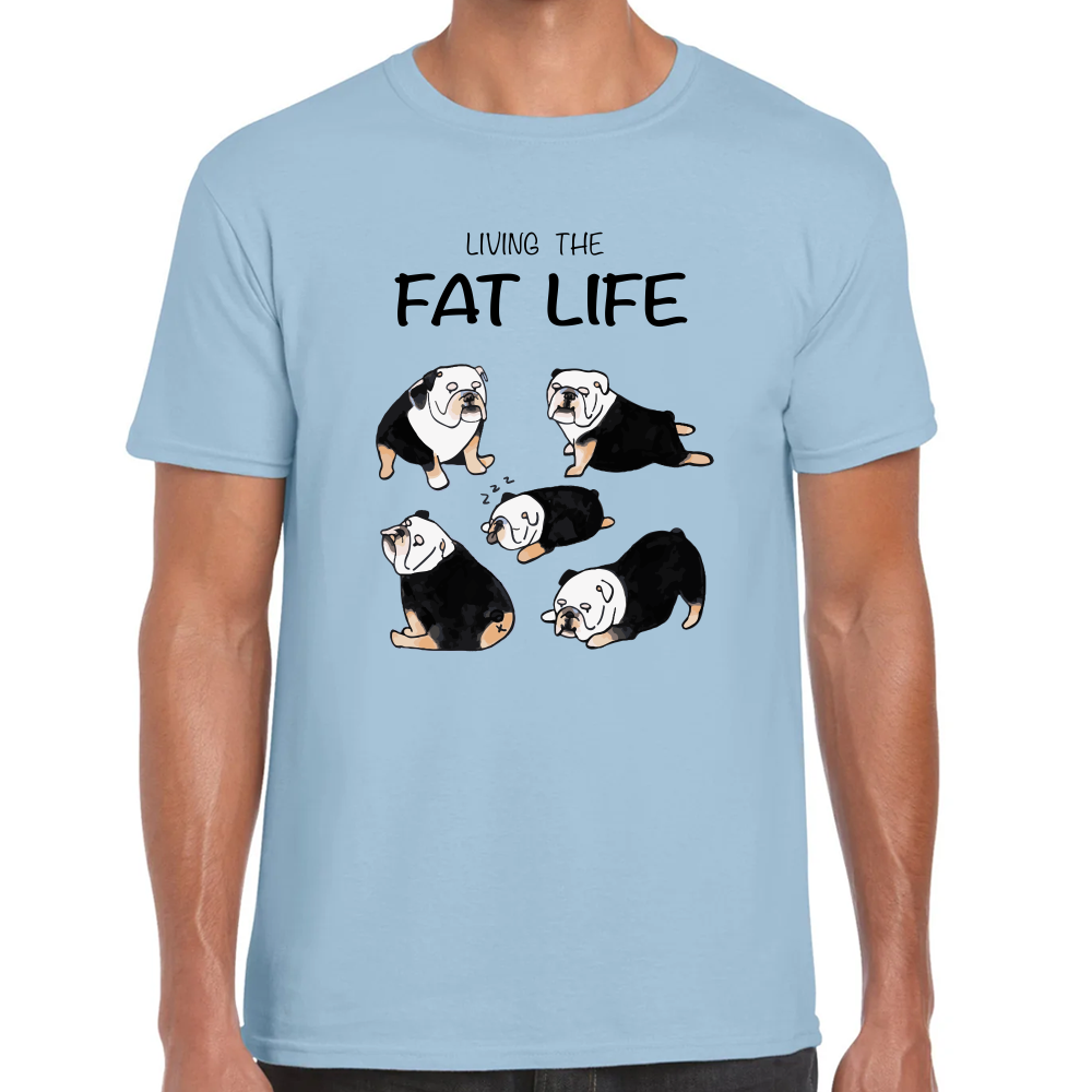 Playera Mascotas Bulldog Fat Live Algodón #0002007