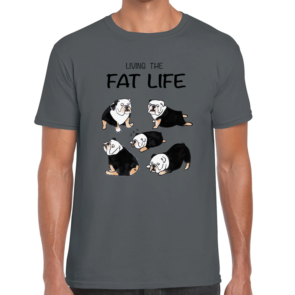 Playera Mascotas Bulldog Fat Live Algodón #0002007