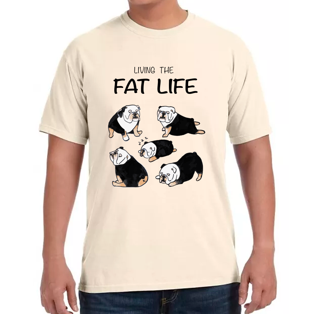 Playera Mascotas Bulldog Fat Live Algodón #0002007 Imagen principal del producto