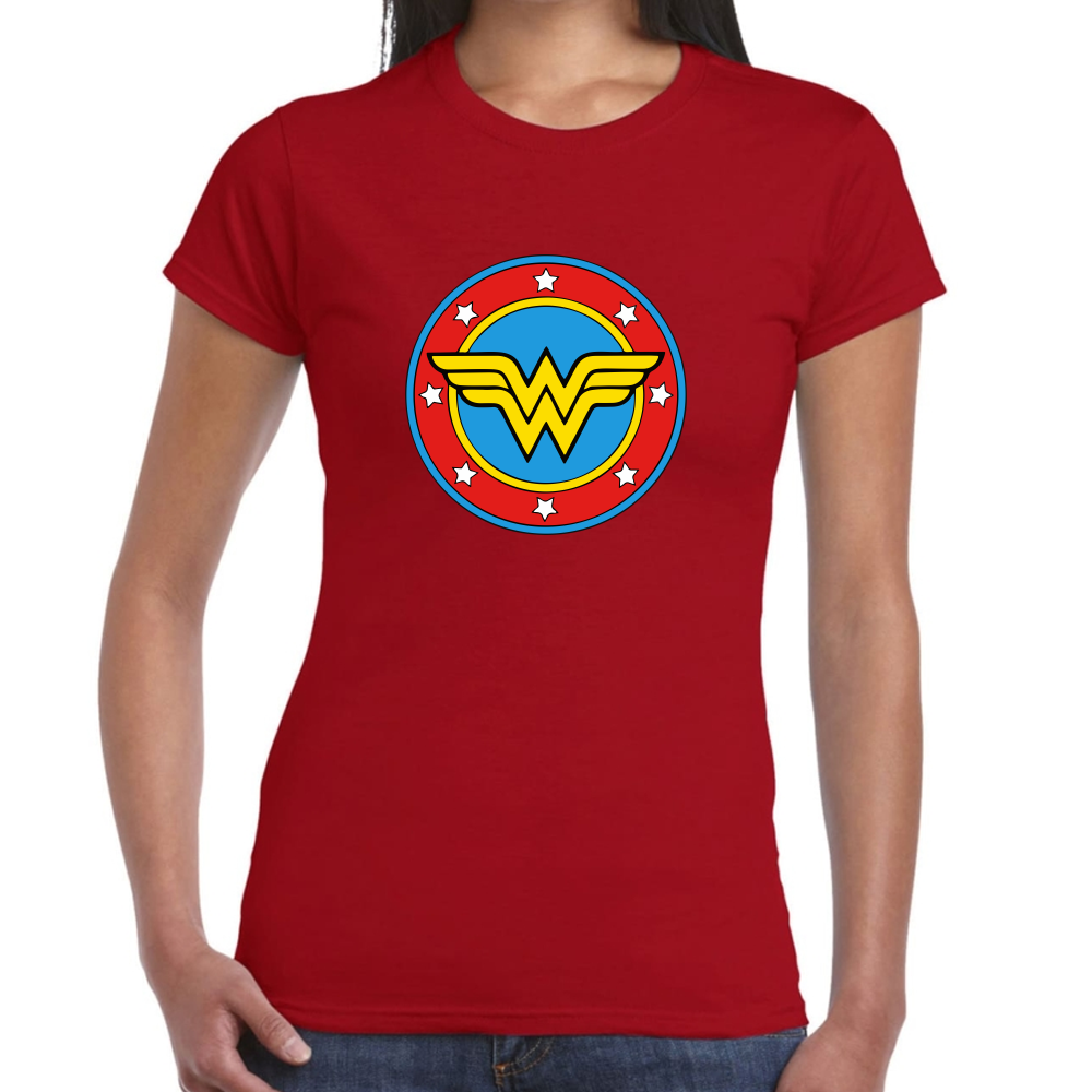 Playera Wonder Woman Escudo DC Comics Algodón #0002008